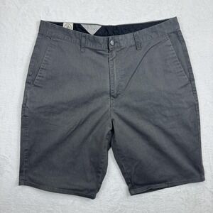 Volcom Frickin Modern Stretch Shorts Mens 36‎ Gray Casual Chino Flat Front Skate